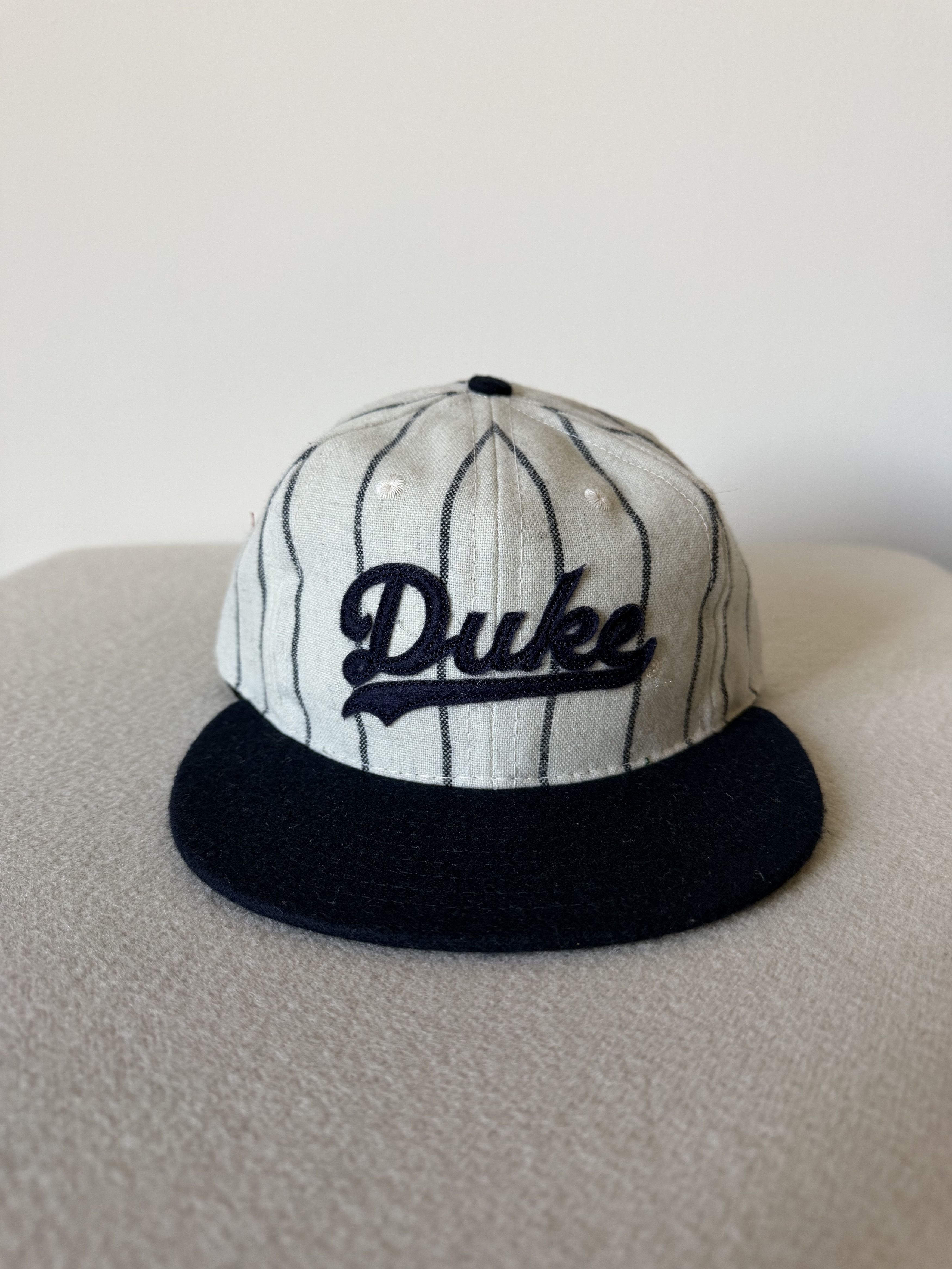 Ebbets Field Flannels 7 5/8 Ebbets Duke University Pinestripe Script Vintage Hat Size ONE SIZE - 1 Thumbnail