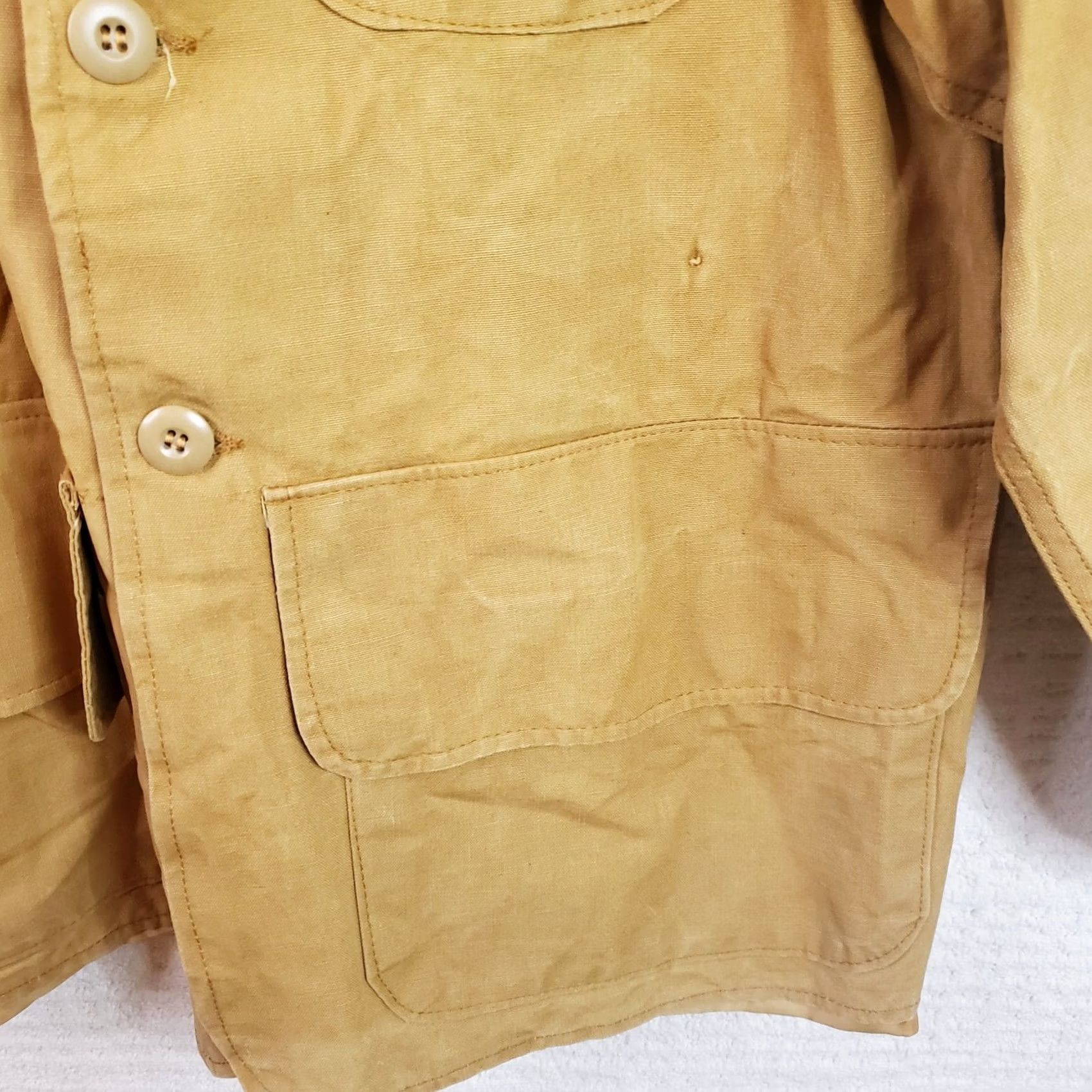 Vintage VINTAGE Canvasback Jacket Overcoat Hunting Coat with Game Bag Men Small Tan Beige Pockets Corduroy Collar Mid-Length 70s-80s Size US S / EU 44-46 / 1 - 6 Thumbnail