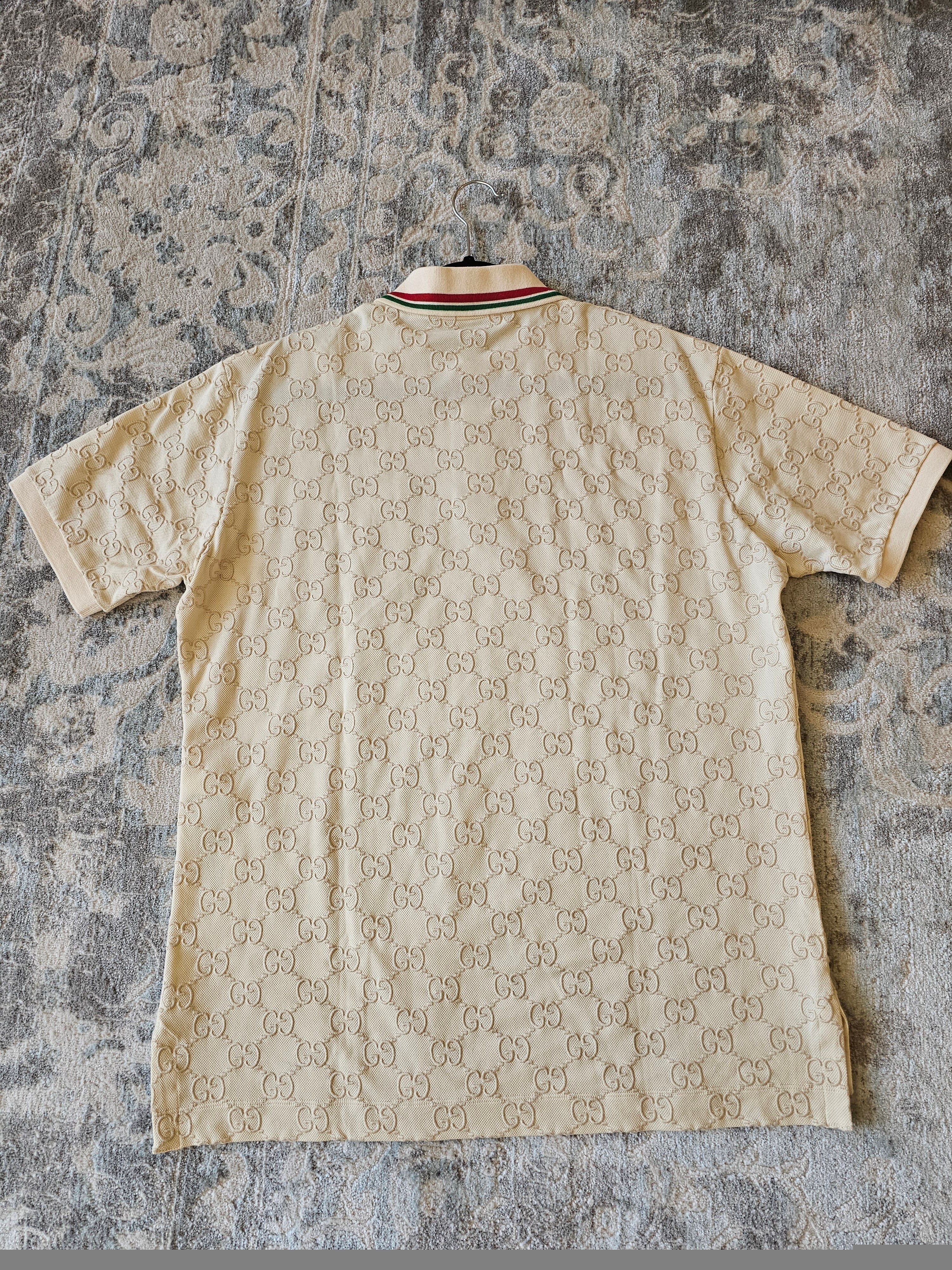 Gucci Gucci Men's Love Parade Monogrammed Cream Polo Shirt Size US L / EU 52-54 / 3 - 7 Thumbnail