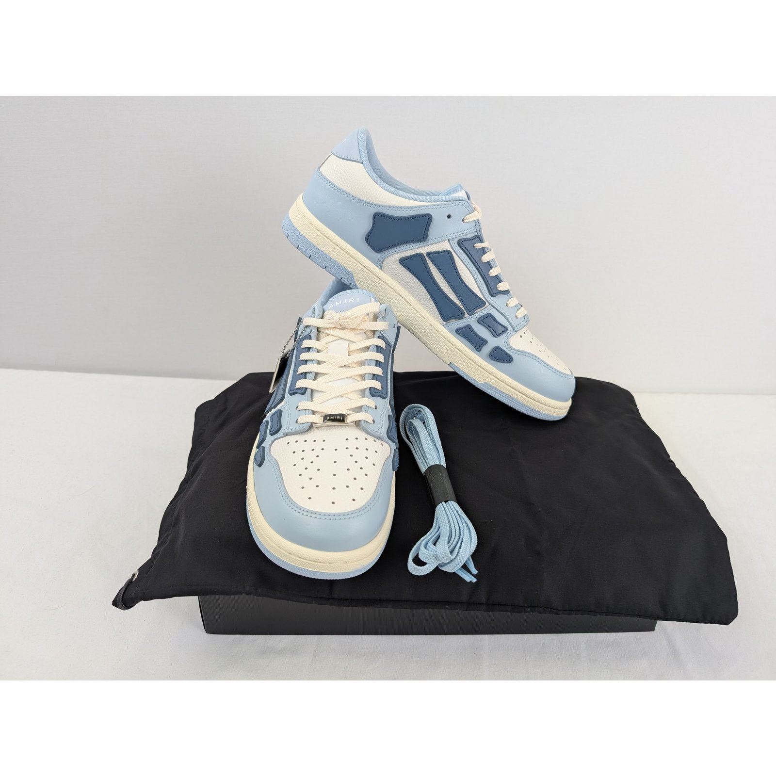 Amiri o1rshd1 Skel Top Low / Skeleton Low Top Sneakers Baby Blue Size US 12 / EU 45 - 16 Thumbnail