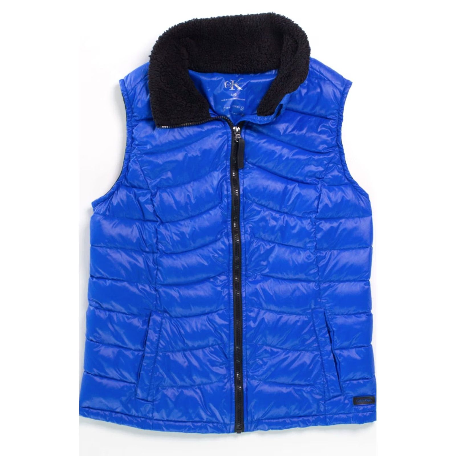 Calvin Klein VINTAGE Calvin Klein Puffer Vest Blue Sherpa Lined Large Warm Winter Vest Size US L / EU 52-54 / 3 - 3 Thumbnail
