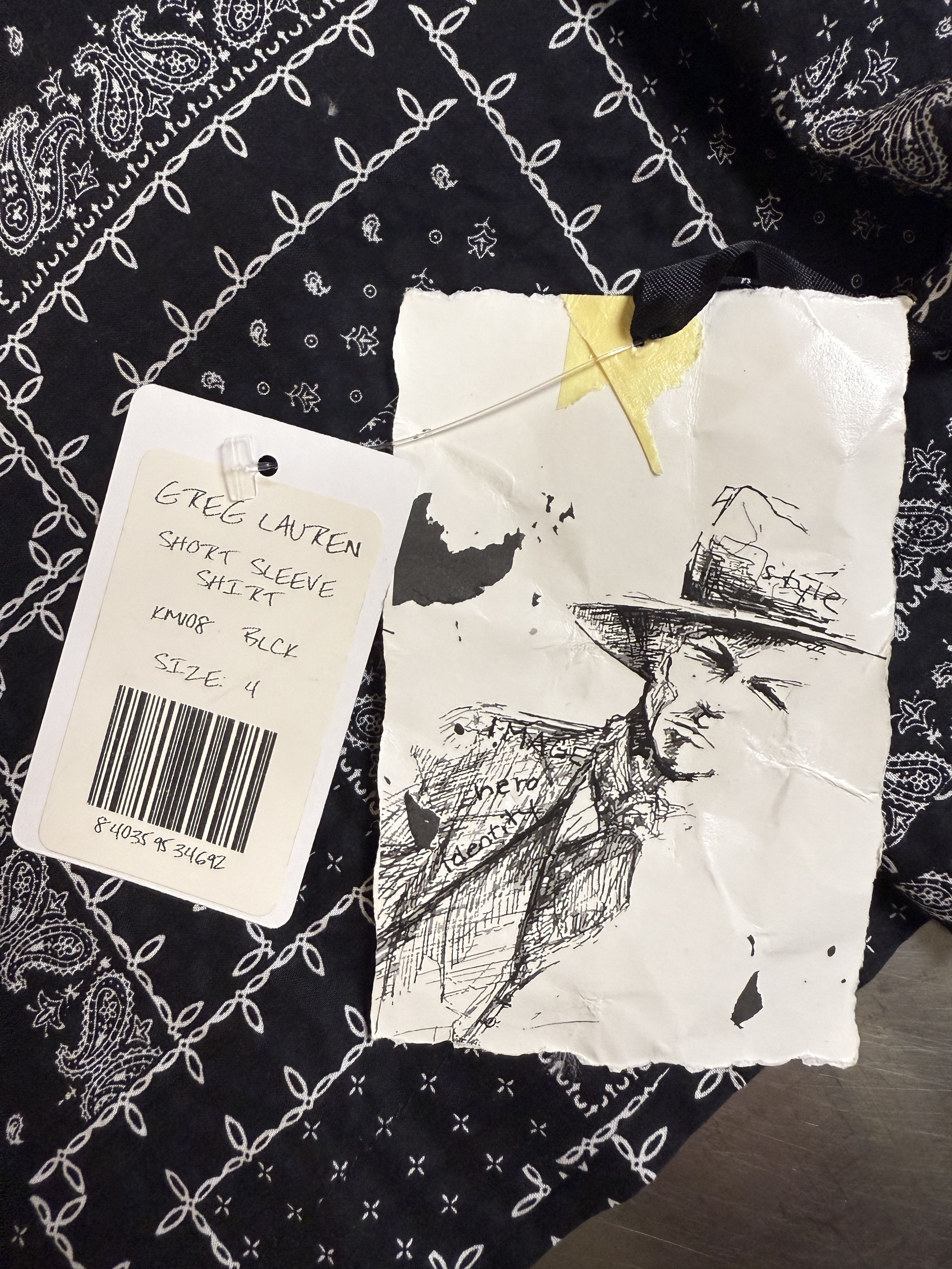 Greg Lauren $750 Greg Lauren Short Sleeve Bandana Shirt Size US XL / EU 56 / 4 - 8 Thumbnail