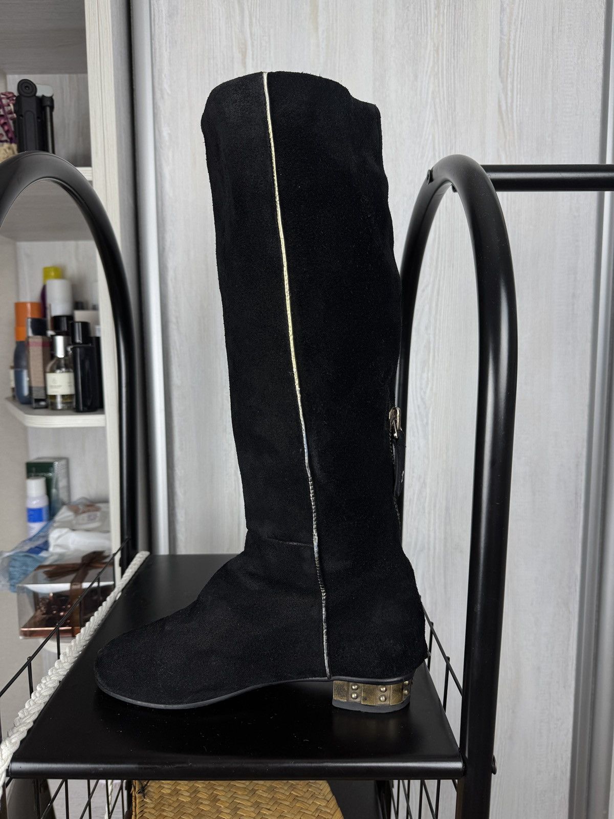 Chanel Chanel Archive Suede 90s 00s CC Logo Zipper Knee-High Boots Size US 8 / IT 38 - 13 Thumbnail