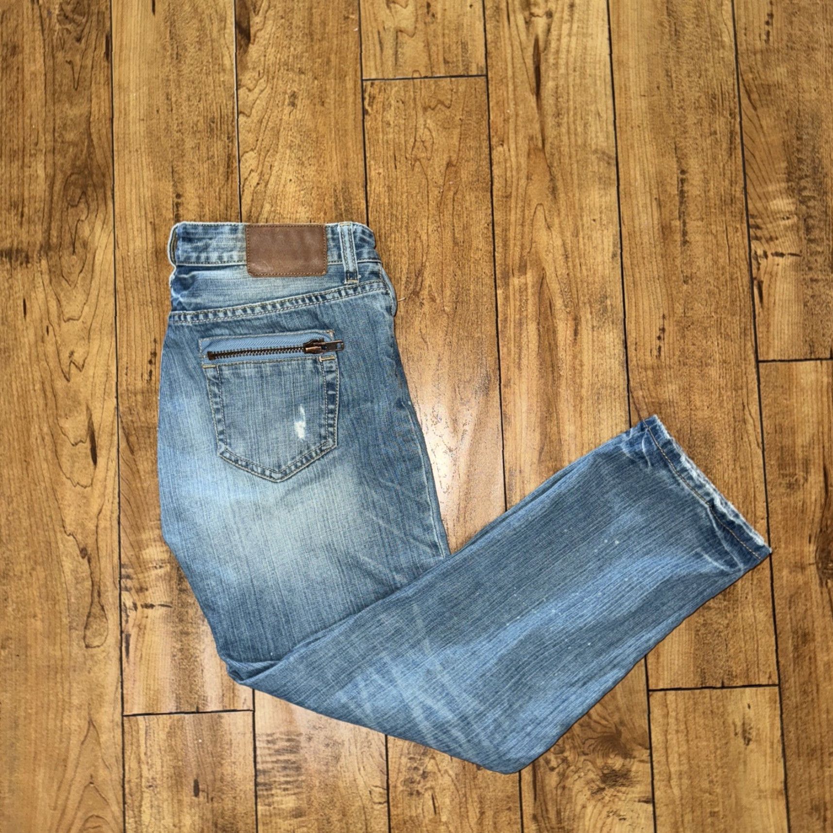 Denime VINTAGE Tout A Coup Distressed Denim Jeans 30x27 Blue Women Jeans Skinny 30 30x27 Regular Denim Distressed Blue Size 30" / US 8 / IT 44 - 2 Thumbnail