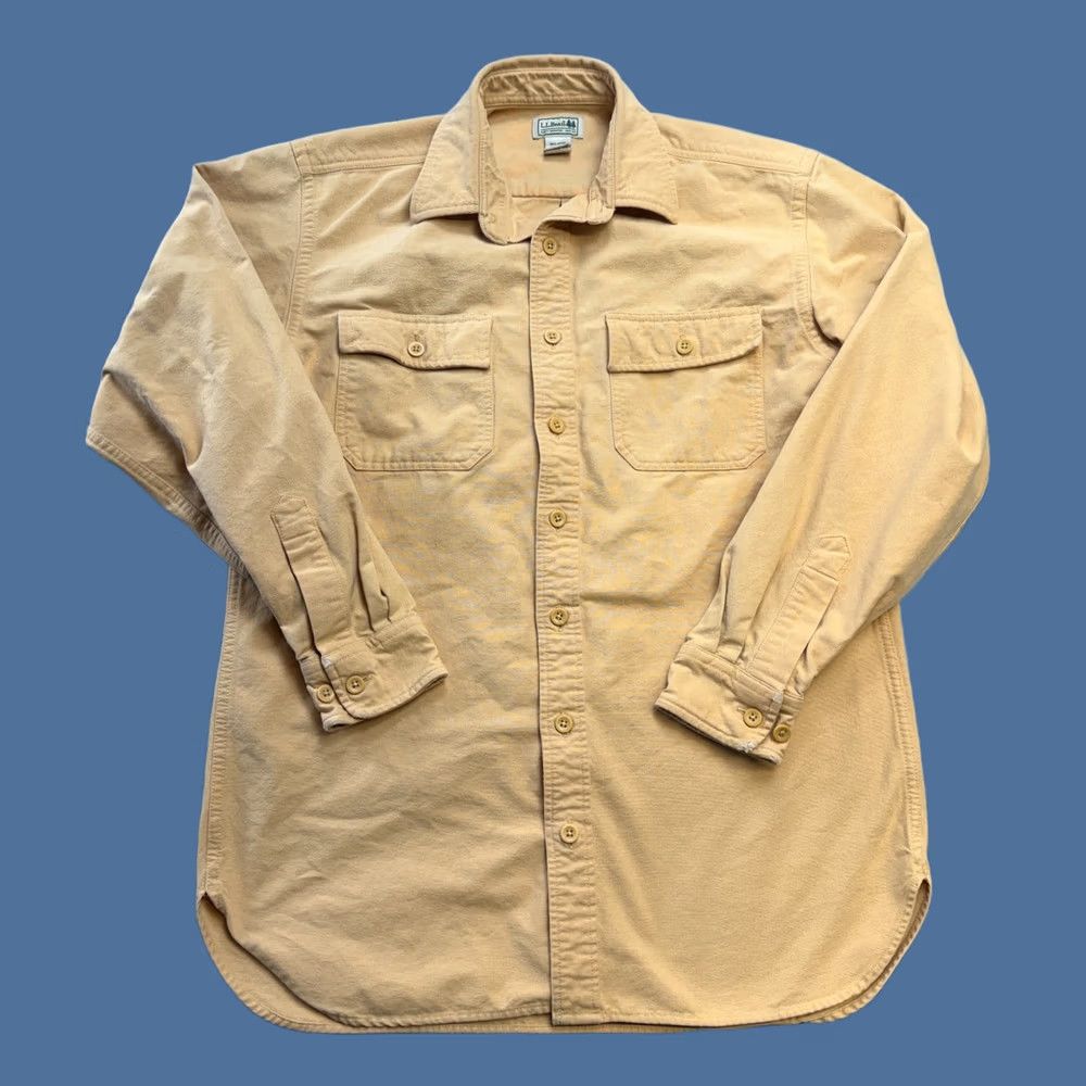 Vintage L.L.Bean Shirt Mens MT Yellow Flannel Heavyweight Cotton Button-Up Chore Workwear Casual Size US M / EU 48-50 / 2 - 1 Thumbnail