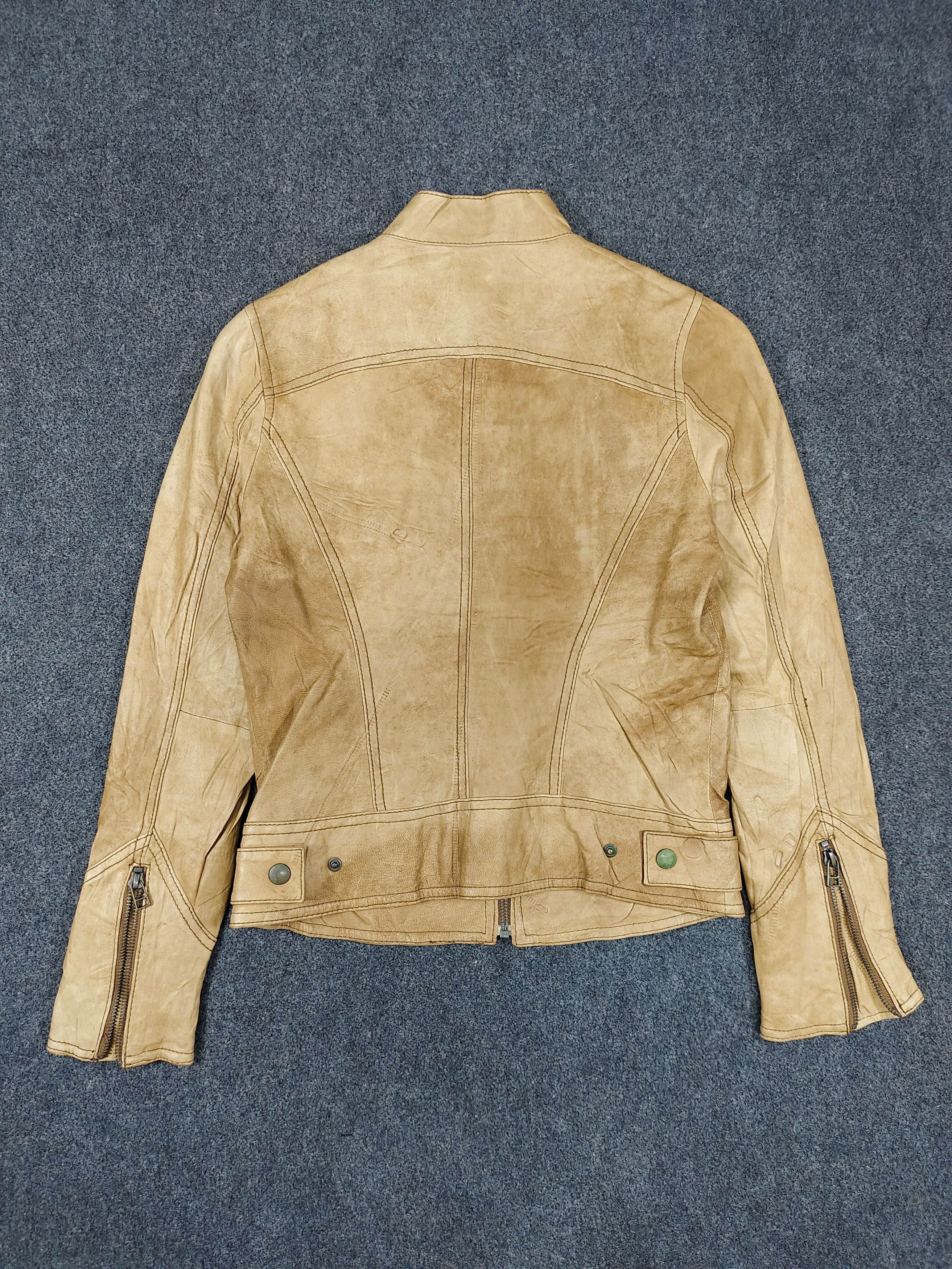 Japanese Brand Letter Back Number🇯🇵Slim Cafe Racer Lamb Leather Jacket Size M / US 6-8 / IT 42-44 - 9 Thumbnail