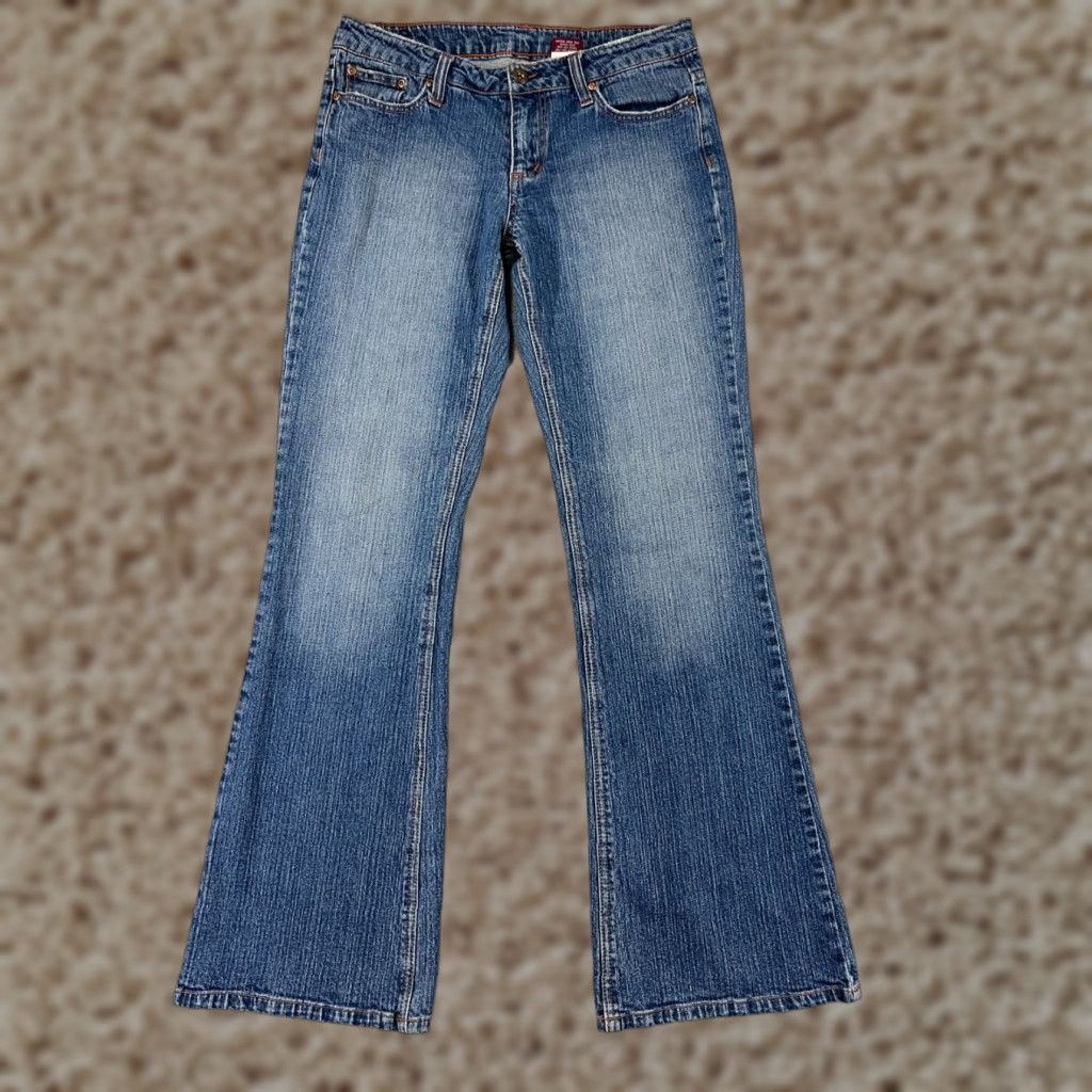 Vintage Bongo Jeans Women Bootcut Denim 7 Blue Mid Rise Stretch 5-Pocket Design Inseam 31 Regular Size 28" / US 6 / IT 42 - 1 Thumbnail