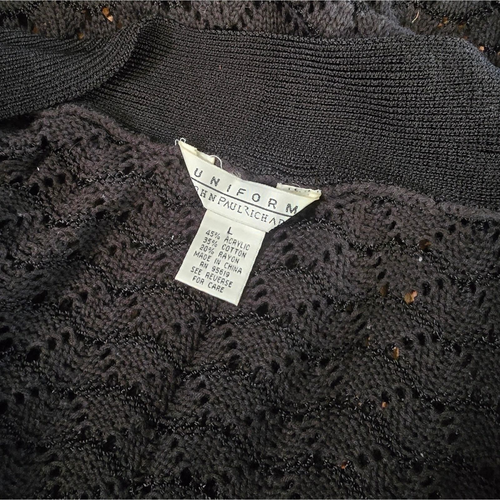 Other Black Detailed | UNIFORM JPR | Draped Duster Cardigan Size L / US 10 / IT 46 - 4 Thumbnail