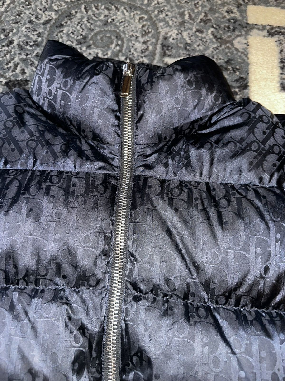 Dior Dior Navy Puffer Jacket Oblique Monogram 56 XL Size US XL / EU 56 / 4 - 3 Thumbnail