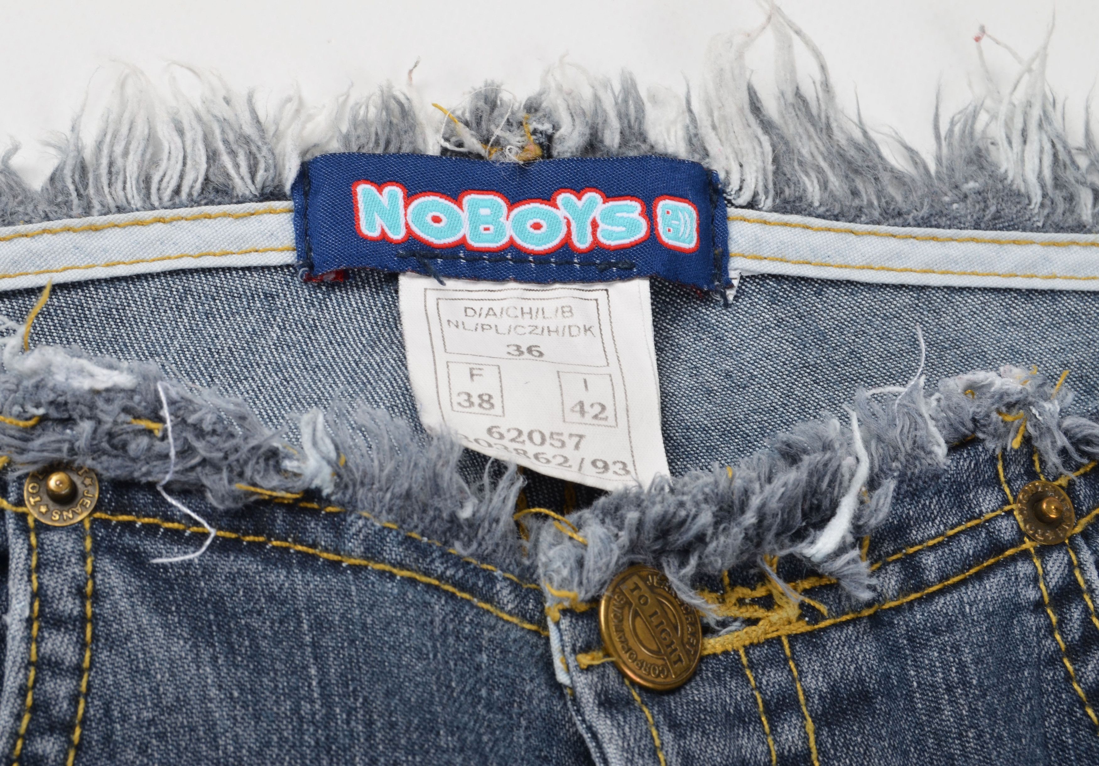 Other Noboys Y2K Mid-blue Flared Jeans with Raw Low Waistband Size 28" / US 6 / IT 42 - 5 Thumbnail