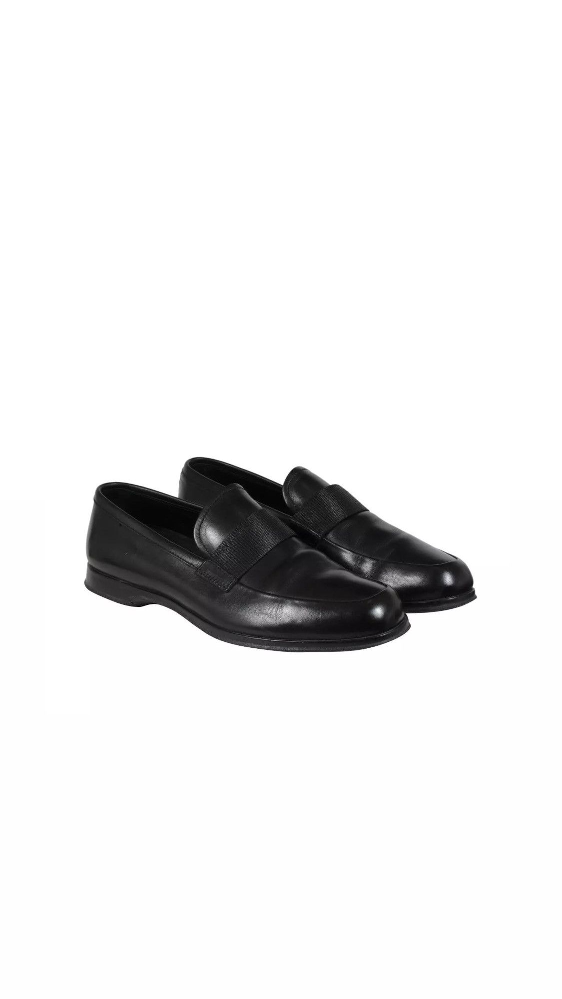 Prada Loafers Black Leather Sport Rubber Sole - 02254 Size US 8.5 / EU 41-42 - 13 Thumbnail