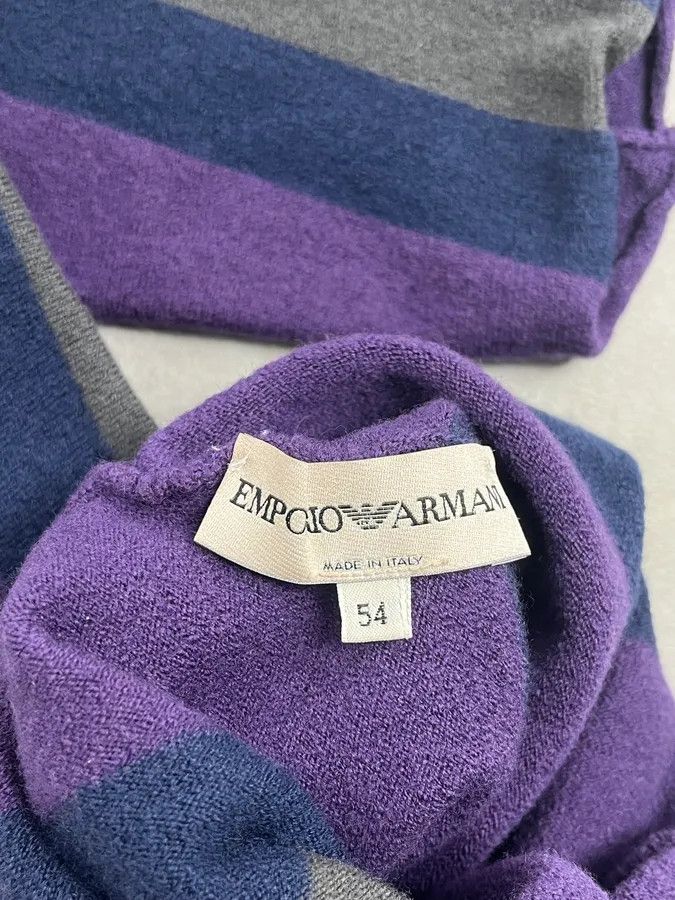Emporio Armani 1990s Emporio Armani Purple Lined Turtleneck Sweater Size US S / EU 44-46 / 1 - 8 Thumbnail