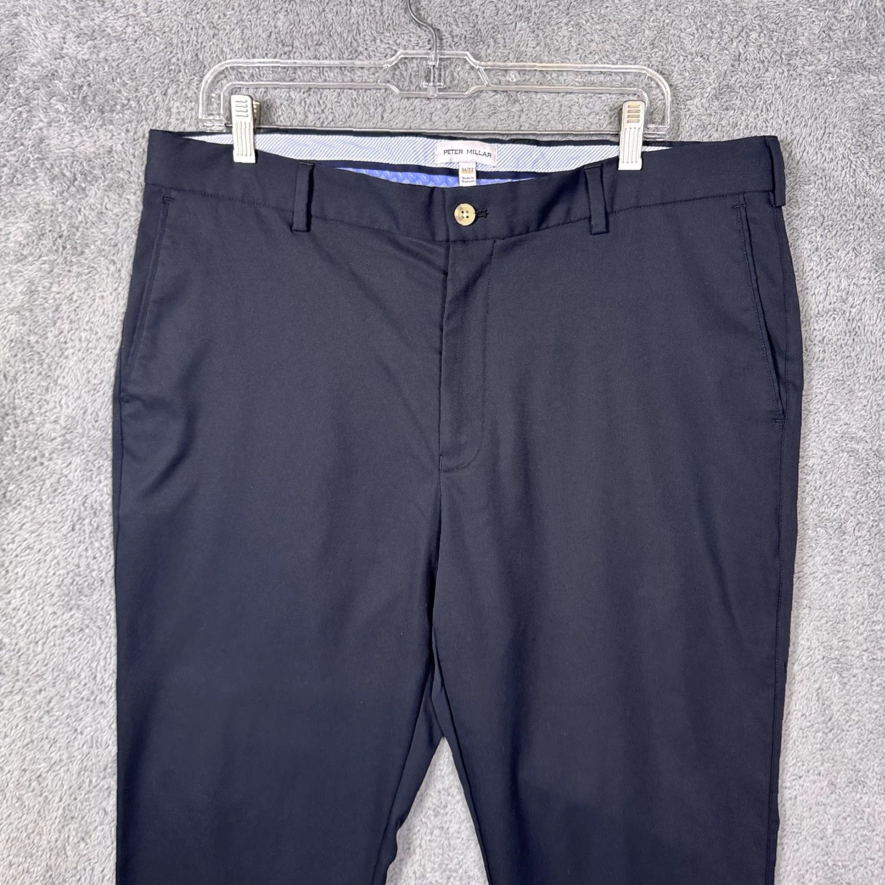 Peter Millar Peter Millar Raleigh Performance Trouser Pants Men 36x32 Chino Flat Front Regular Black Polyester Moisture Wicking Pockets Slim/Standard Size US 36 / EU 52 - 3 Thumbnail