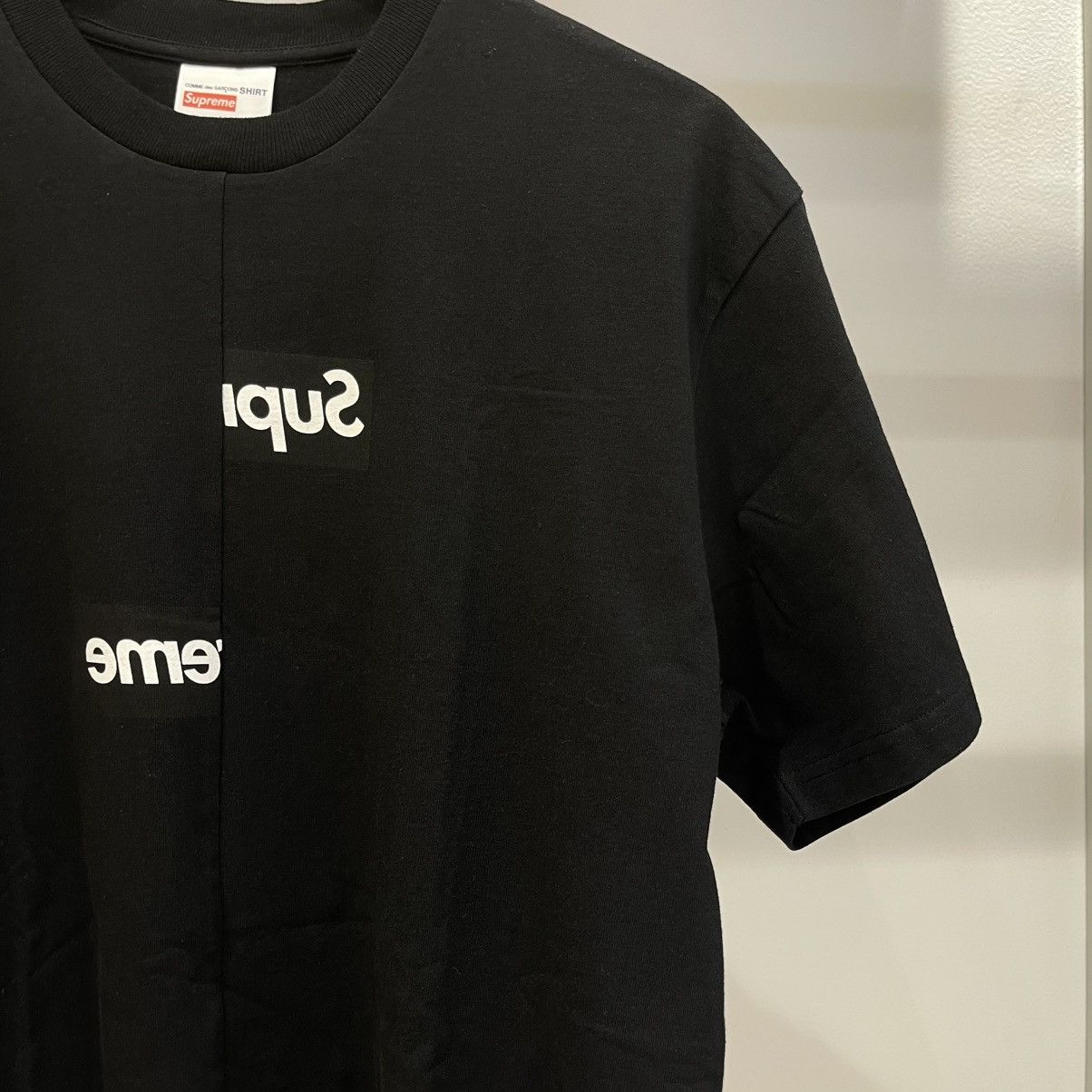 Comme des Garcons × Supreme Supreme Comme des Garcons SHIRT Split Box Logo Tee Black Size US M / EU 48-50 / 2 - 2 Thumbnail