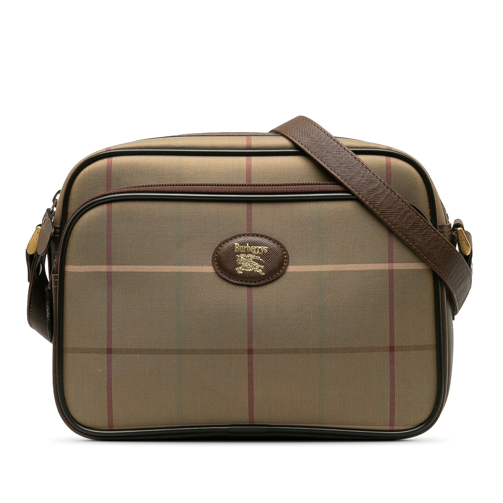 image of Burberry Vintage Check Crossbody Bag in Brown, Women's