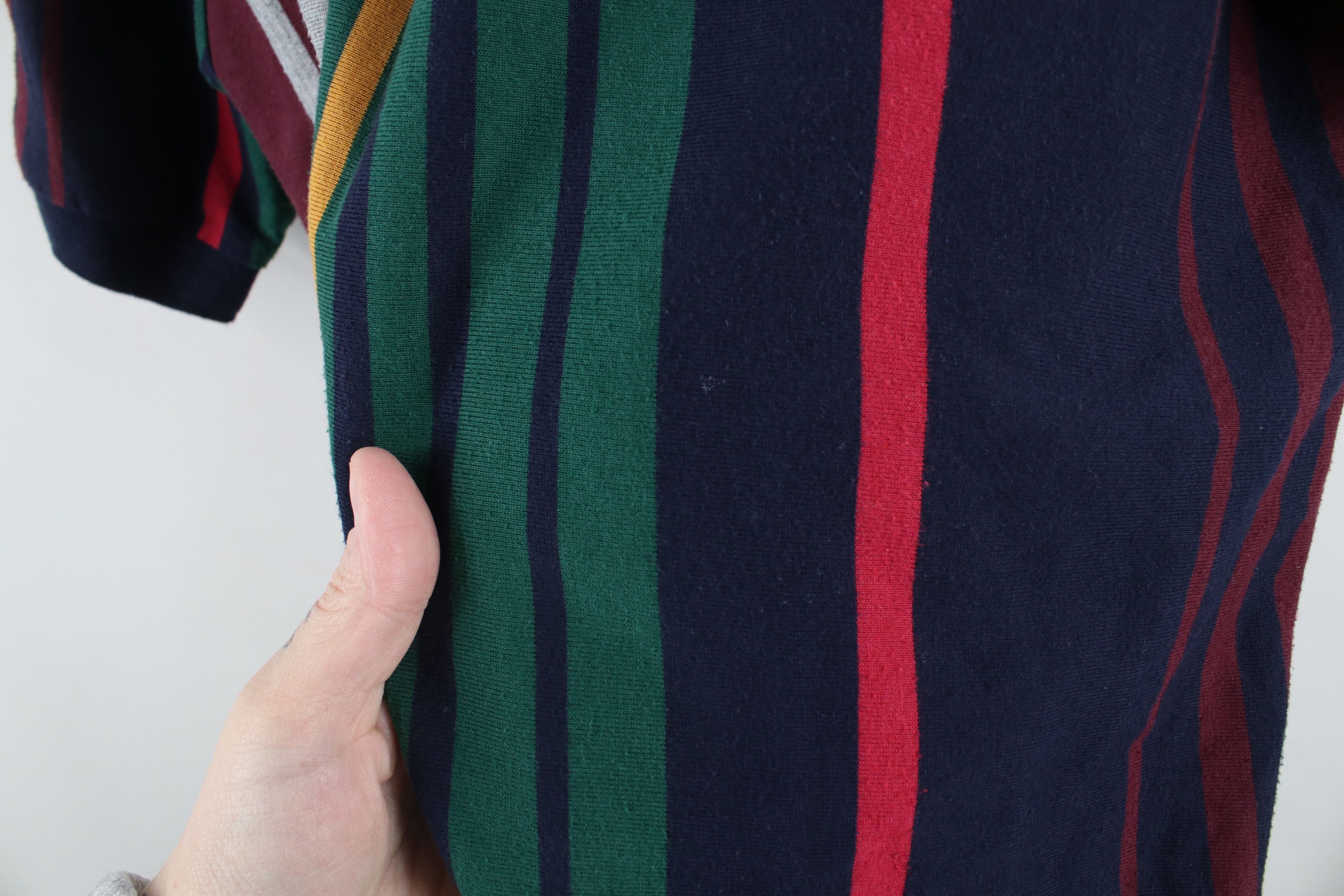 Vintage Vintage 90s Streetwear Rainbow Striped Knit Golf Polo Shirt Size US L / EU 52-54 / 3 - 6 Thumbnail