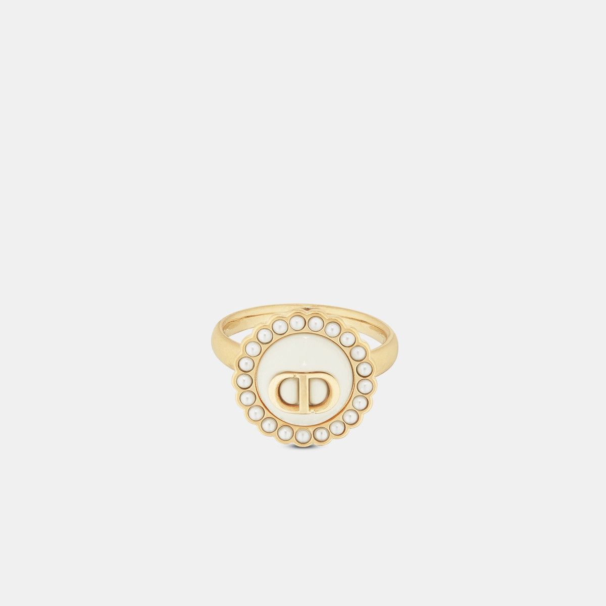 Dior o1bcso1str0126 Size:OS/Petit Cd Baroque Ring in Golden/White Size ONE SIZE - 3 Thumbnail