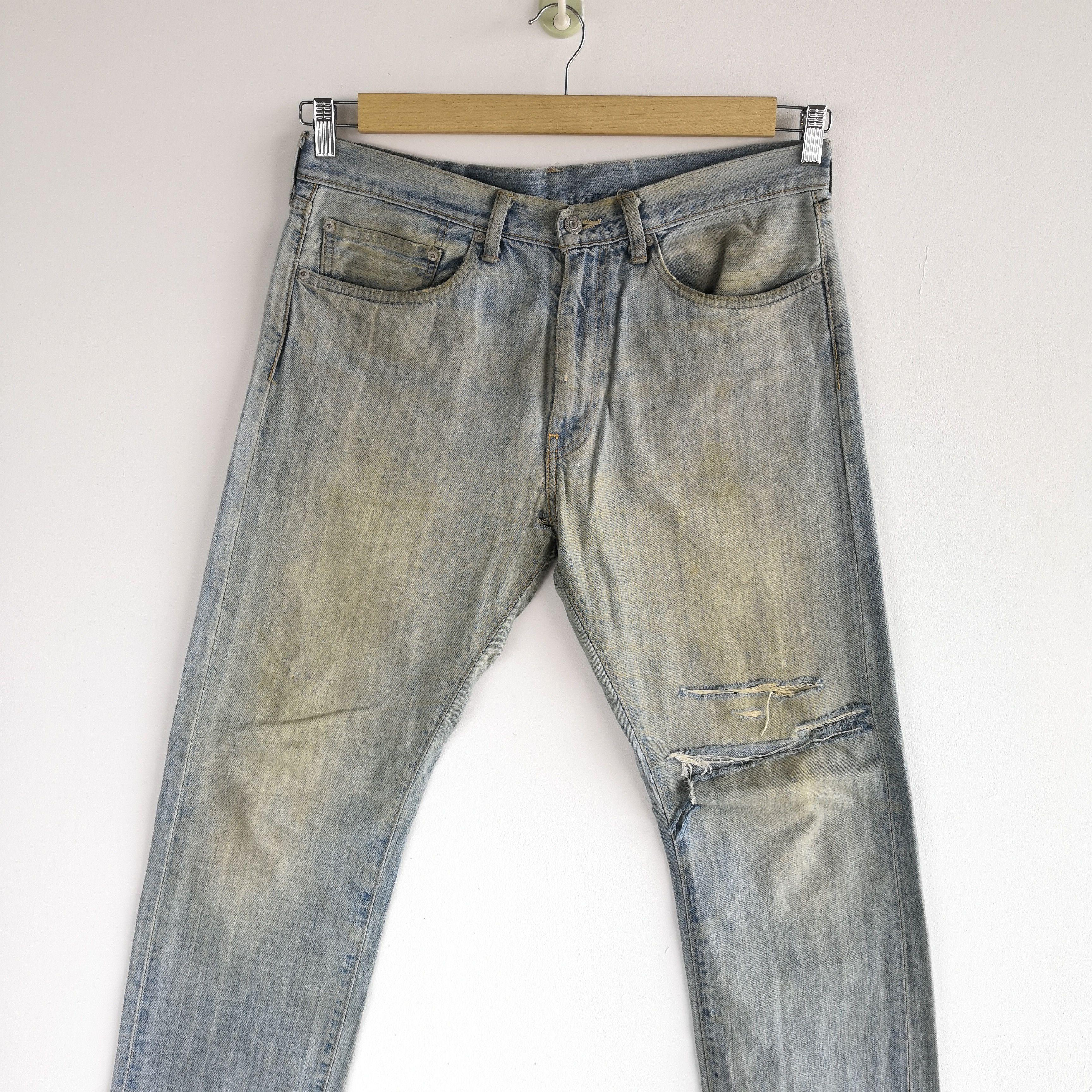 Jean Vintage Levis 505 Mud Wash Denim Distressed Levi's 505 Jeans Size US 34 / EU 50 - 3 Thumbnail