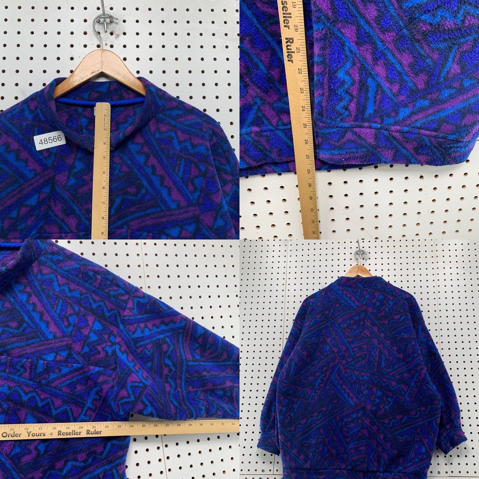 Vintage VINTAGE Aztec Fleece Jacket Mens XL Blue Purple Geometric Abstract 90s USA Size US XL / EU 56 / 4 - 8 Thumbnail