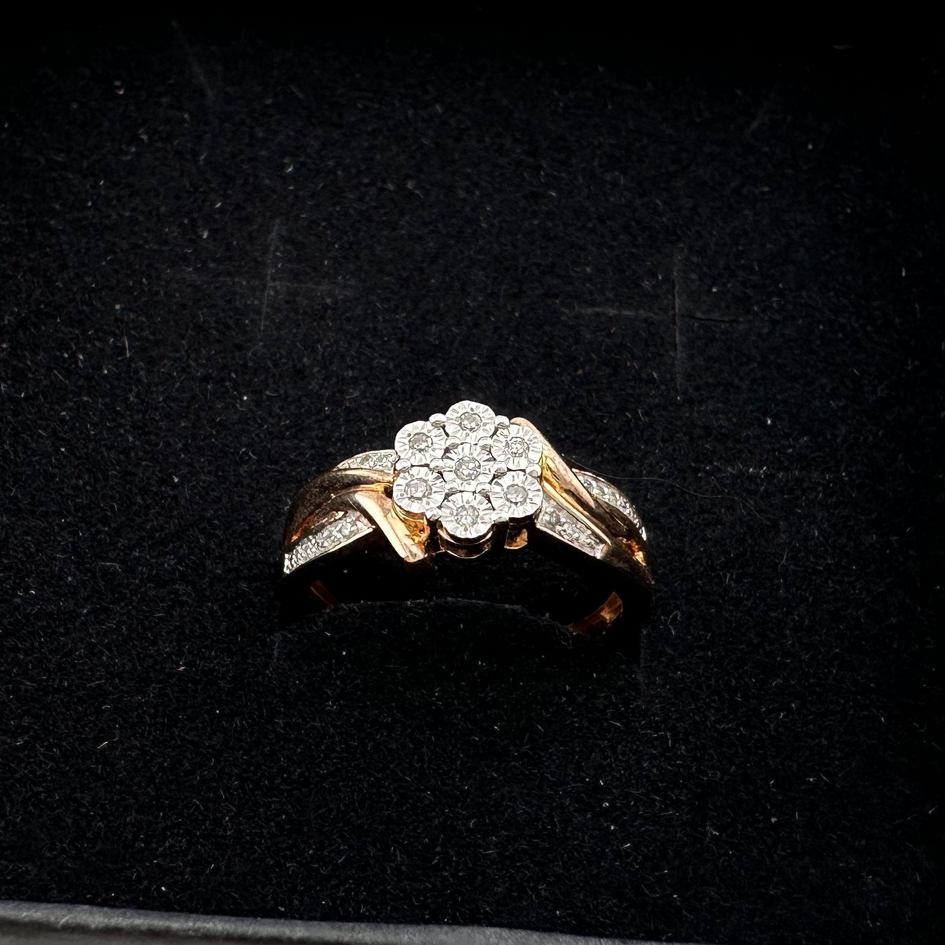 Other Two Tone Natural Diamond Sweetheart Ring Size 6.75 Size ONE SIZE - 18 Thumbnail