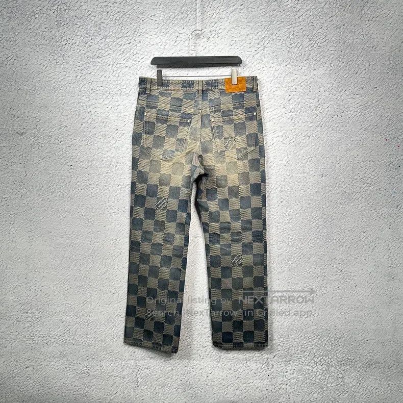 Louis Vuitton Louis Vuitton FW24 Logo Jacquard Check Zipper Straight-Leg Size US 34 / EU 50 - 2 Thumbnail