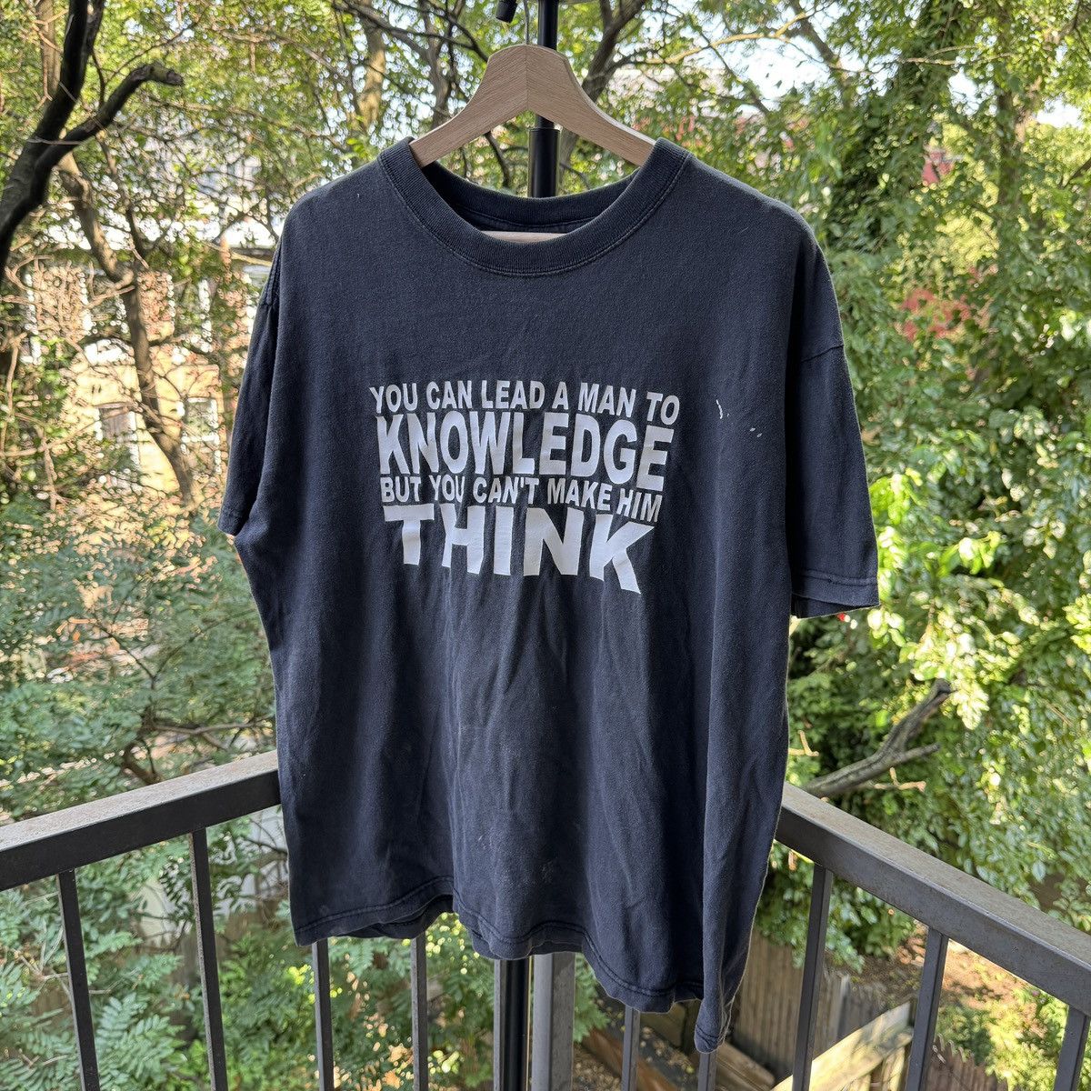 Vintage Thrashed Faded Distressed Quote Shirt ERD Grunge Chrome Size US XL / EU 56 / 4 - 1 Thumbnail
