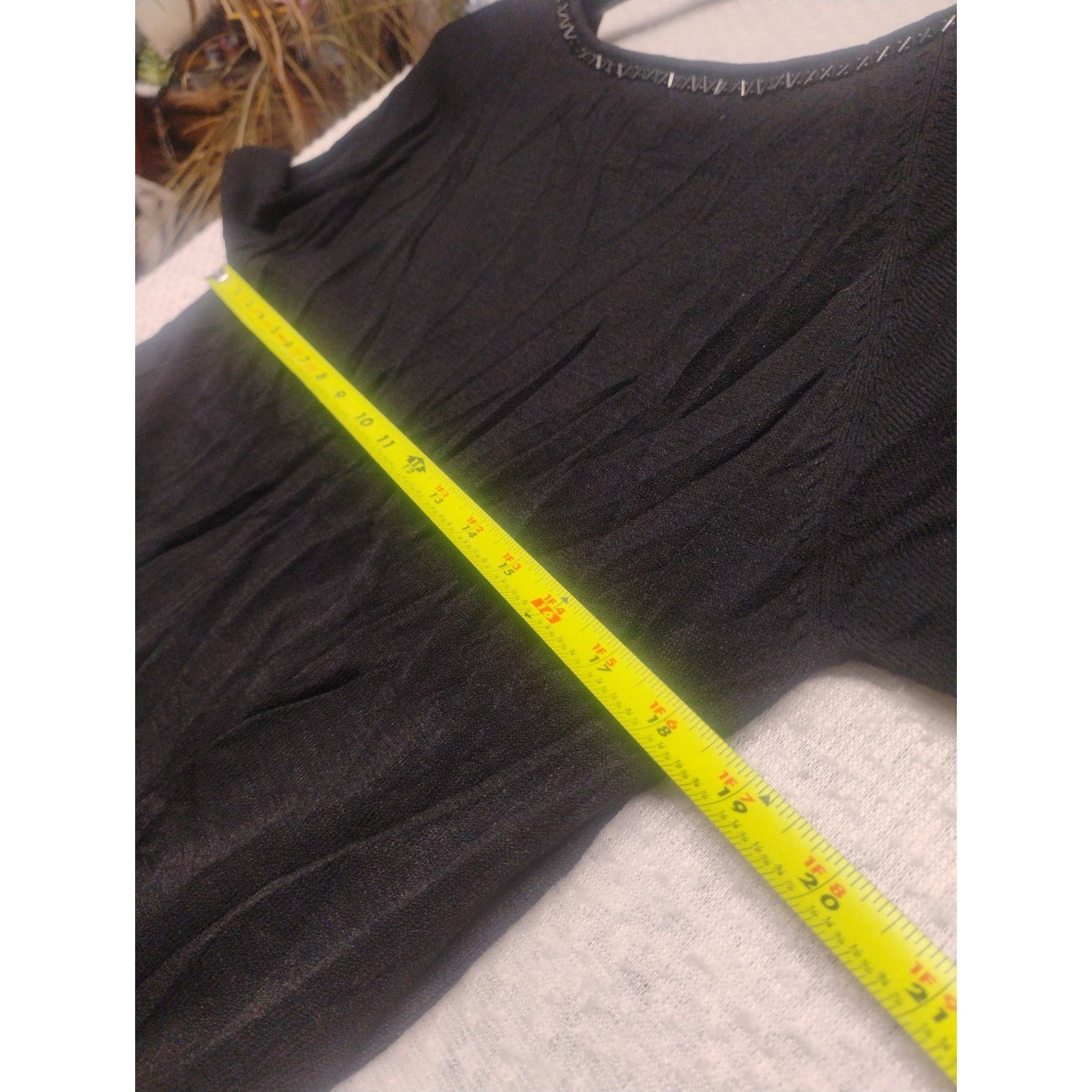 Other Pursuits Ltd XL Black Liquid Knit Career Top Minimalist Size XL / US 12-14 / IT 48-50 - 5 Thumbnail