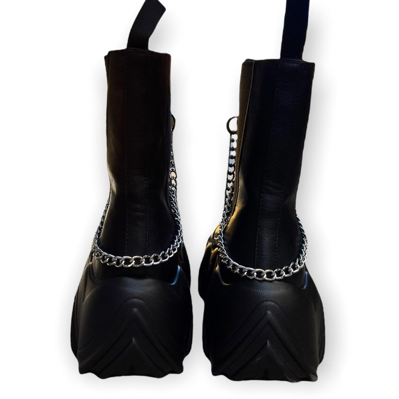 Other LAMODA Chain Accents Black Chunky Sole Boots Size US 6.5 / IT 36.5 - 3 Thumbnail