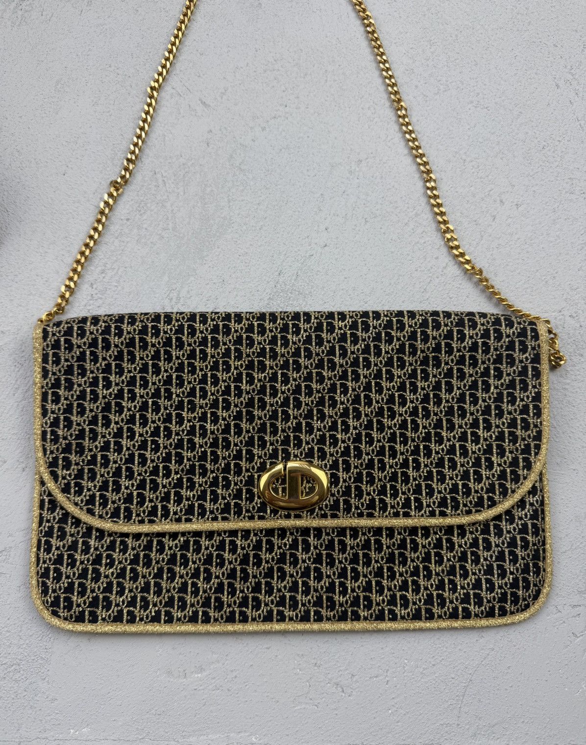 Dior Christian Dior Vintage Shoulder Bag – Monogram Gold & Black Size ONE SIZE - 4 Thumbnail