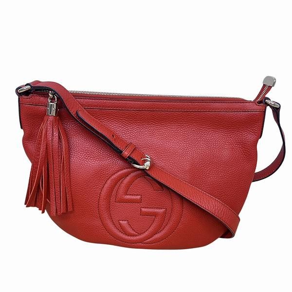 Gucci Gucci Soho Leather Shoulder Bag 308361 Leather Crossbody Bag 308361 in Red, Women's