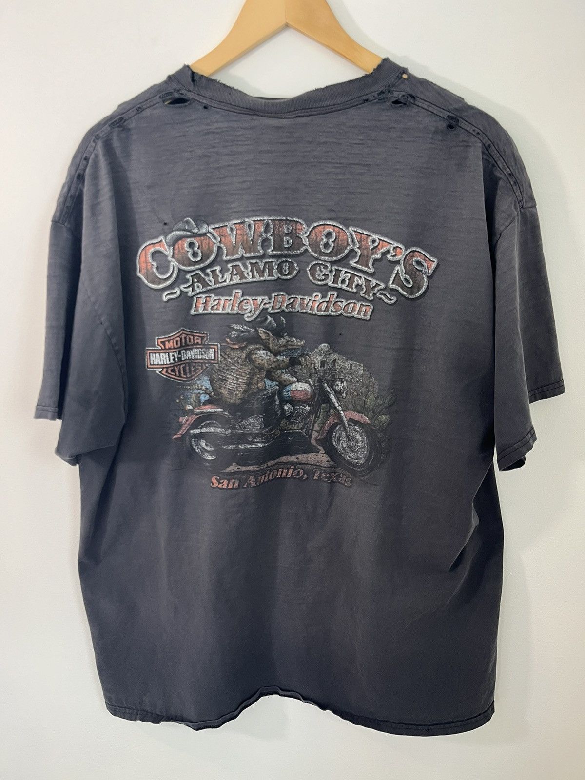 Harley Davidson Vintage Thrashed Harley Davidson Sun Faded Pocket Tee Size US XXL / EU 58 / 5 - 2 Thumbnail