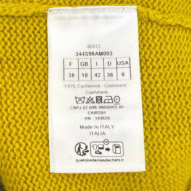 Dior Dior Size 38 Light yellow five-pointed cashmere short-slee Size US XS / EU 42 / 0 - 6 Thumbnail