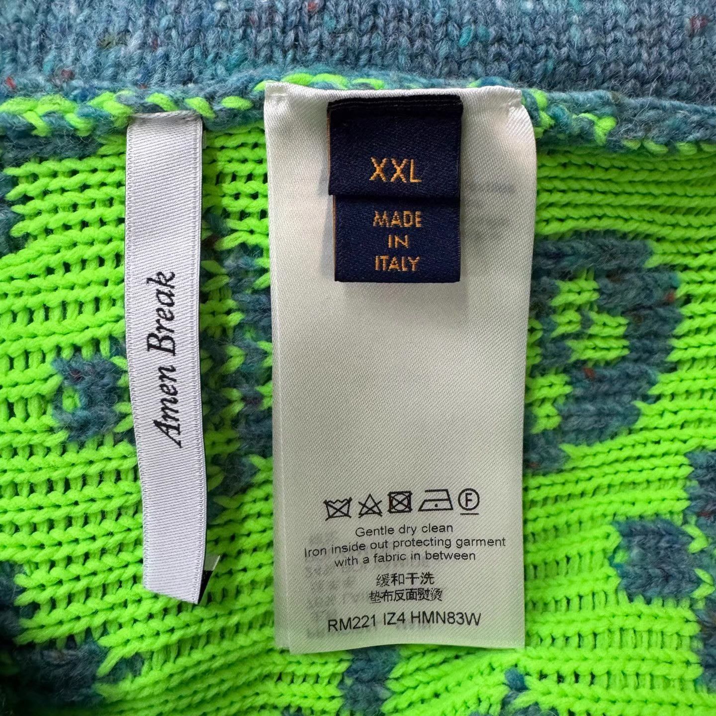 Louis Vuitton LV Green All-Over Print Wool Cardigan。 Q10 Size US XXL / EU 58 / 5 - 3 Thumbnail