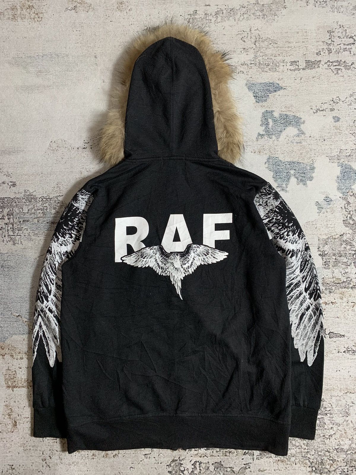 Japanese Brand Faux fur hoodie Wing Raf Style M.hoard Size US M / EU 48-50 / 2 - 2 Thumbnail