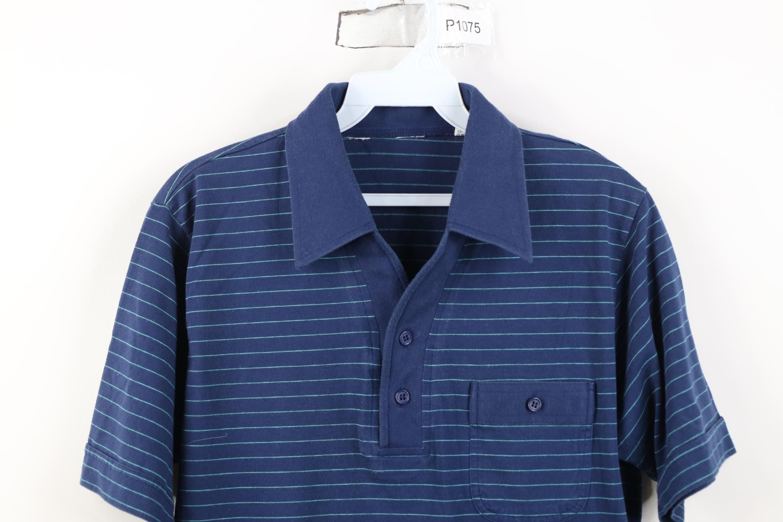Vintage Vintage 70s Streetwear Striped Knit Collared Golf Polo Shirt Size US M / EU 48-50 / 2 - 2 Thumbnail