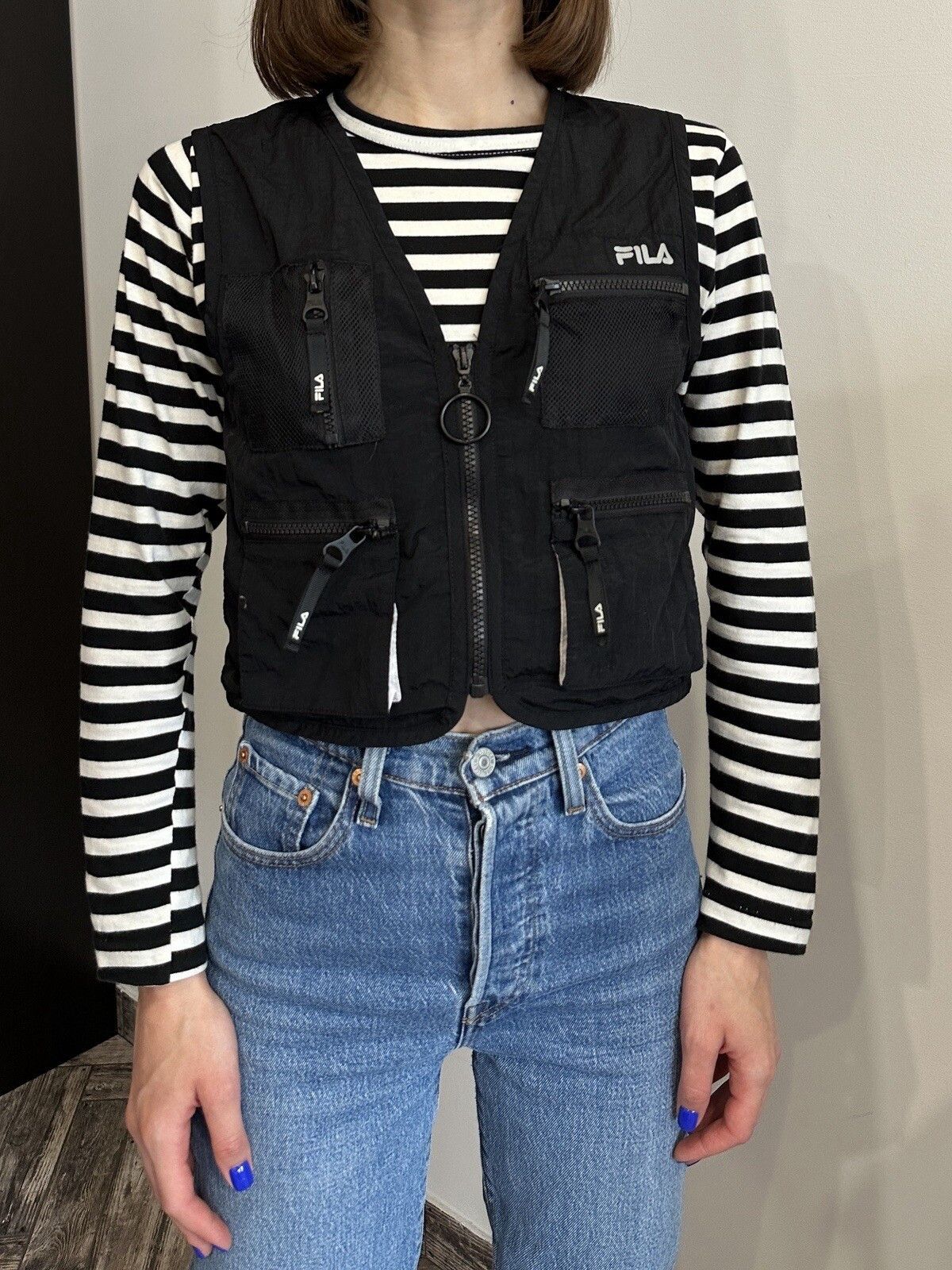 Fila Fila Nylon Rave Vest Black Pockets Festival Multipocket Size XS / US 0-2 / IT 36-38 - 3 Thumbnail