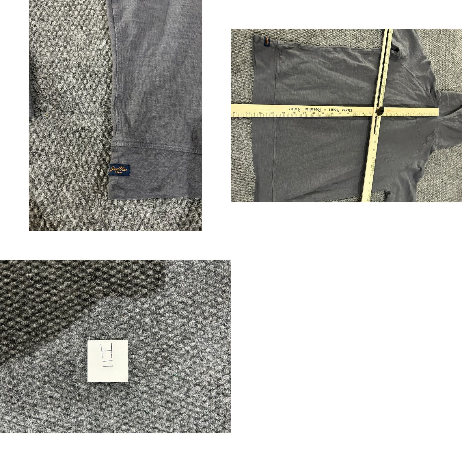 Vintage Goodman Hoodie Mens Small Gray Lightweight Drawstring Pullover Casual Zip Knit Cotton Polyester Regular Long Sleeve Solid Music Theme Boys? Size US S / EU 44-46 / 1 - 8 Thumbnail