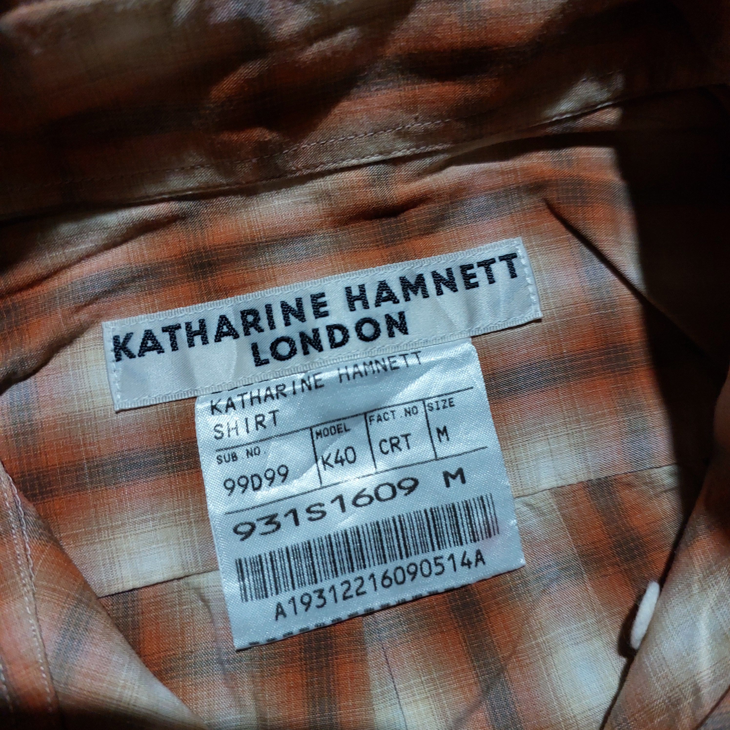Katharine Hamnett London Katharine Hamnett orange checkered L/s shirt Size US M / EU 48-50 / 2 - 7 Thumbnail