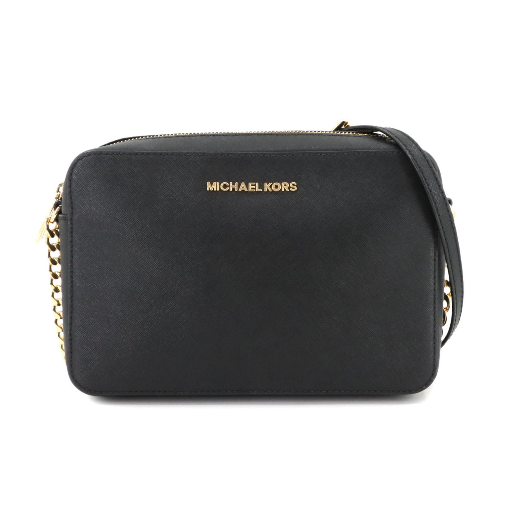 Michael Kors Michael Kors Jet Set LG EW Shoulder Handbag, Leather, Black with Gold Hardware Size ONE SIZE - 1 Thumbnail