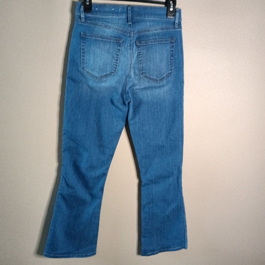 Loft LOFT Kick Crop Button Fly Jeans Indigo Flare High Rise 26/2 Size 26" / US 2 / IT 38 - 6 Thumbnail