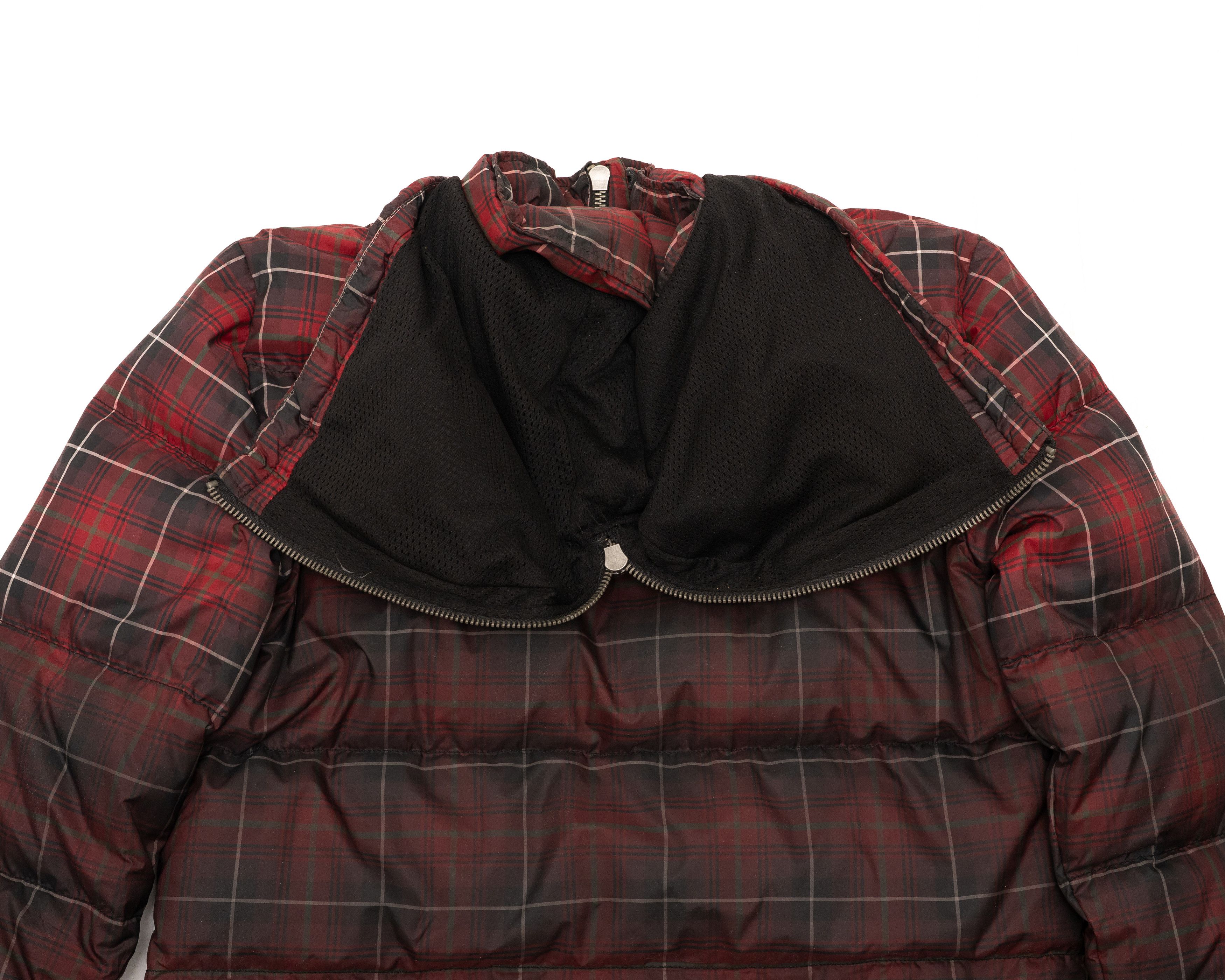 John Galliano GALLIANO 2000s Plaid Checkered Red & Dark Down Puffer Jacket Size US M / EU 48-50 / 2 - 4 Thumbnail