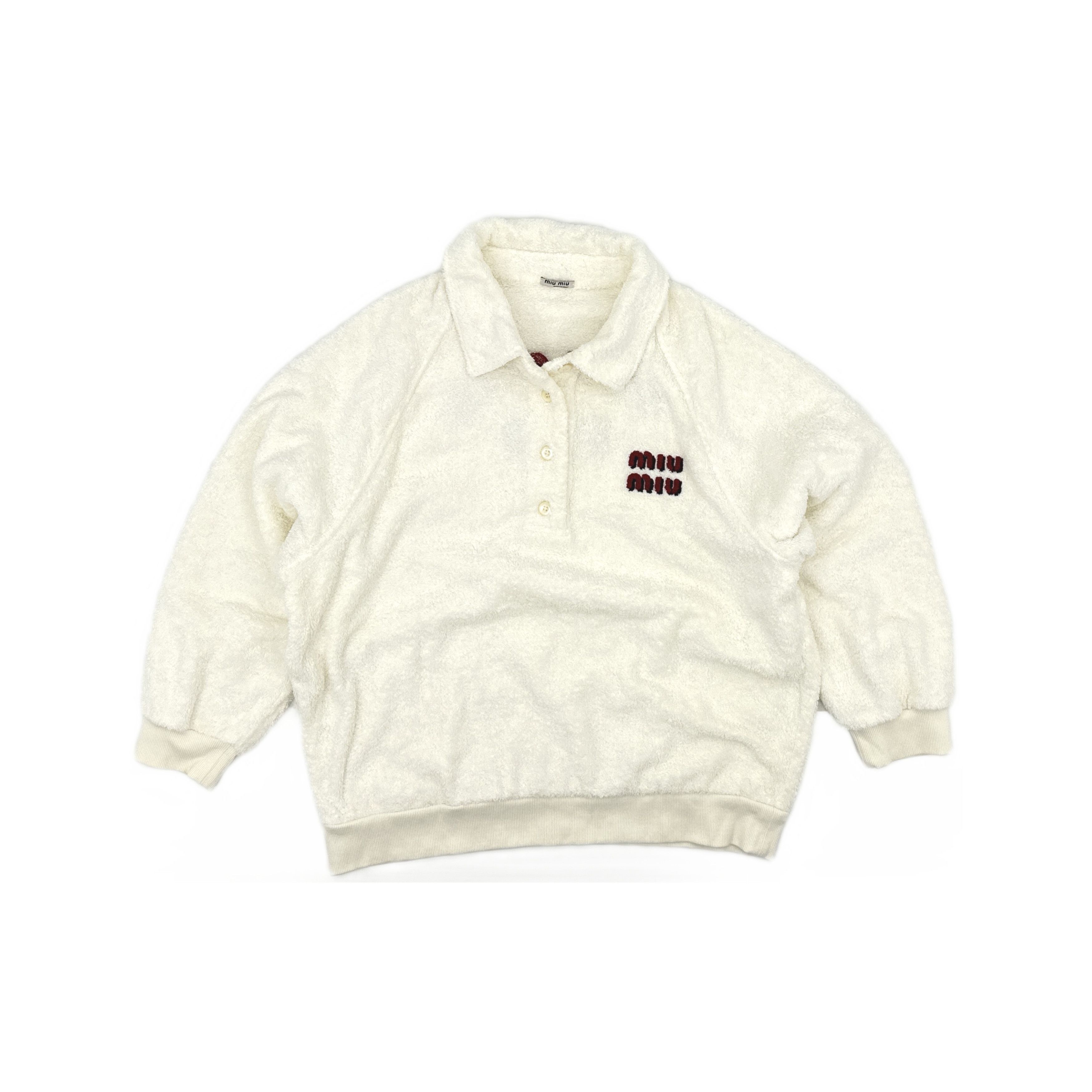 Miu Miu Miu Miu Club Logo Embroidery Polo Sweater White S Size S / US 4 / IT 40 - 1 Thumbnail