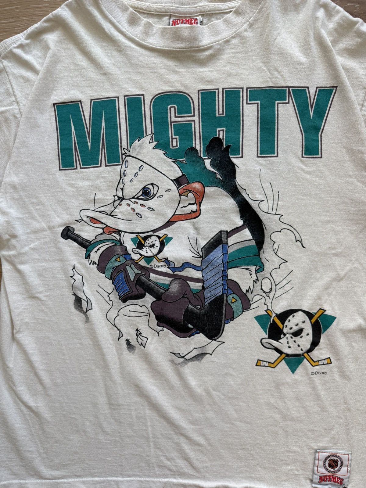 NHL Vintage 90s Mighty Ducks Anaheim NHL Hockey Disney Size US XL / EU 56 / 4 - 4 Thumbnail