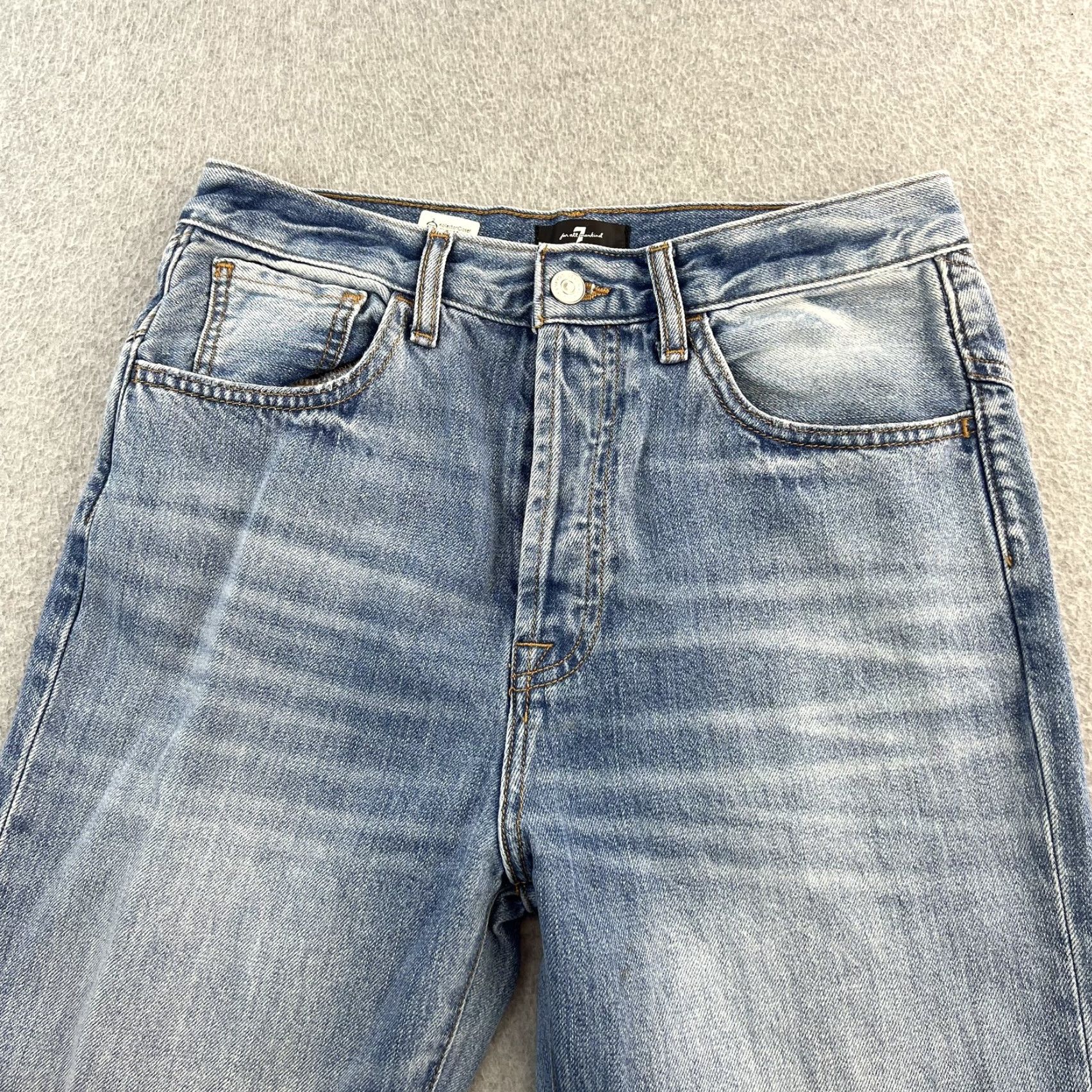 7 For All Mankind VINTAGE? (No) 7 For All Mankind Jeans Womens 28 Blue Denim Easy Straight Button Fly Size 28" / US 6 / IT 42 - 4 Thumbnail