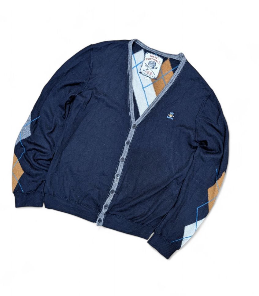 Diesel DIESEL Argyle Diamond Inside-Out Seams Cardigan Size US M / EU 48-50 / 2 - 12 Thumbnail