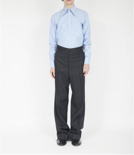 Maison Margiela o1w1db11225 Barathea Wool Trousers in Dark Grey Size US 32 / EU 48 - 1 Thumbnail