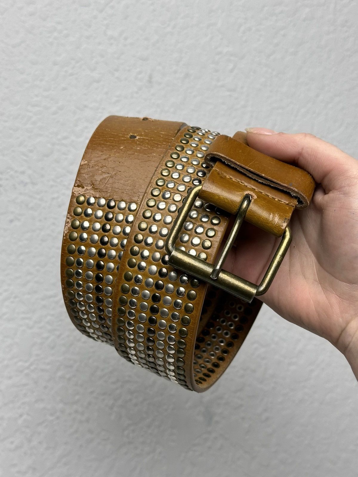 B.B. Simon Vintage Leather Faded Japan Belt B B Simon Hysteric Glamour Size ONE SIZE - 3 Thumbnail