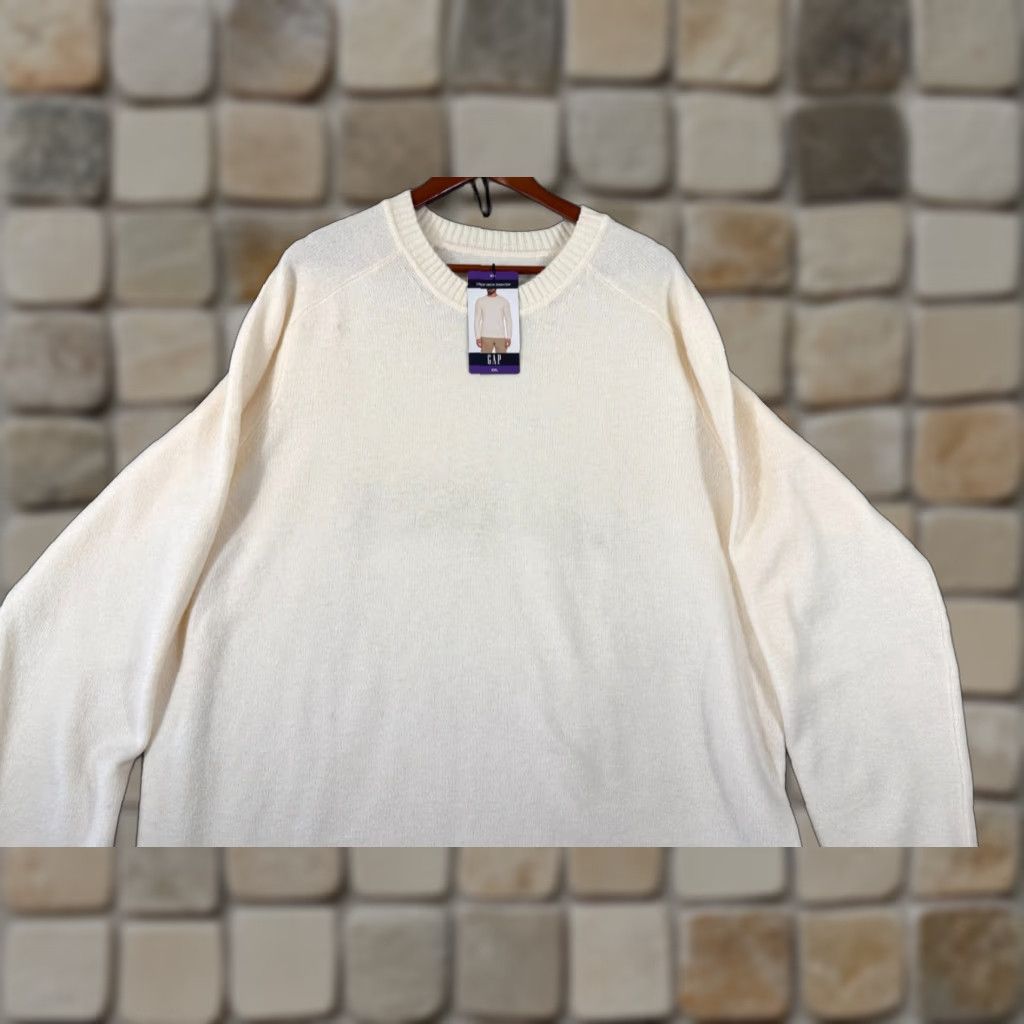 Gap Gap Sweater Pullover Raglan Sleeve Crew Neck Mens 2XL Ivory Wool Blend NWT Size US XXL / EU 58 / 5 - 1 Thumbnail