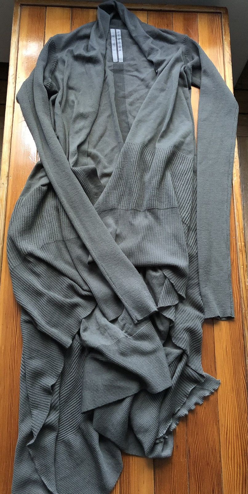 Rick Owens Phlegethon SS21 Long Draped Wool Cardigan | Grailed