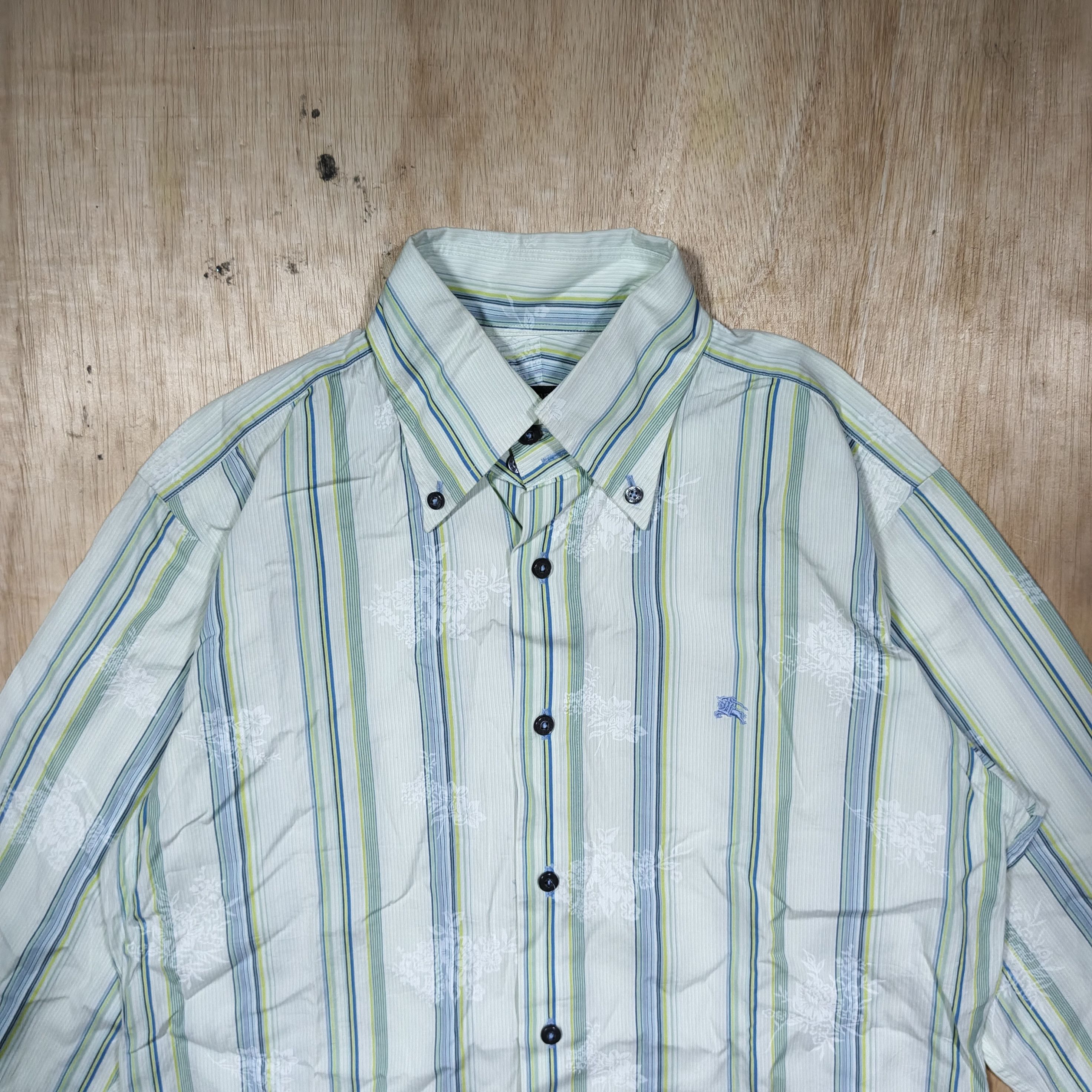 Burberry BURBERRY BLACK LABEL Striped Monogram Floral Button Down Size US L / EU 52-54 / 3 - 2 Thumbnail